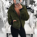 Fashion Solid Color Hooded Loose Plush Jacket GLYY-6001