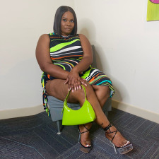 Plus Size Print Sleeveless Irregular Dress NNWF-3233