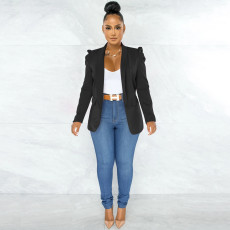Solid Color Ruched Sleeve fashion Blazer BGN-0005