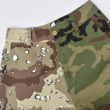 Camo Patchwork Contrast Color Casual Pant GBTF-7295