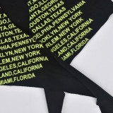Letter Print Tie Up Loose Casual T-Shirt GBTF-7344