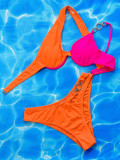 Sexy Solid Color Steel Prop Bikinis Two Piece Sets CSYZ-C831QY