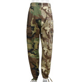 Camo Patchwork Contrast Color Casual Pant GBTF-7295
