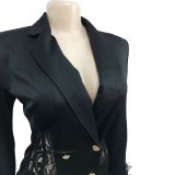 Long Sleeve Double-breasted Tassel Mini Dress BY-6161