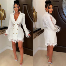 Long Sleeve Double-breasted Tassel Mini Dress BY-6161
