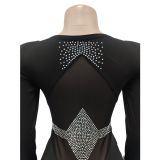 V Neck Mesh See-through Long Sleeve Tassel Dress  BY-6169