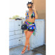 Sexy Print Halter Tube Tops And Short Two Piece Set FOSF-8329