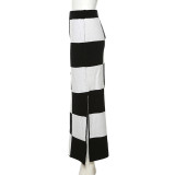 Fashion Slim Slit Checkerboard Skirt GYME-20813