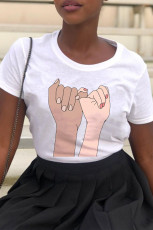 Plus Size Letter Print O Neck T Shirt WAF-9000268