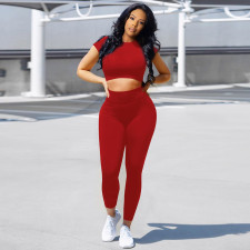 Casual Sports Short Sleeve And Pants 2 Piece Set DDF-8026