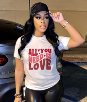 Plus Size Casual Letter Print T Shirt WAF-9000253
