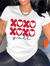 Plus Size Casual Print O Neck T Shirt WAF-9000265
