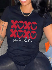 Plus Size Casual Print O Neck T Shirt WAF-9000265