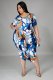 Plus Size Print Loose O Neck Jumpsuit GDYF-6996