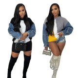 Fashion Denim Sleeve Splicing Knit Sweather GYSF-0029