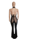 Mesh Patchwork See Through Jumpsuit BN-9402