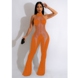 Mesh Patchwork See Through Jumpsuit BN-9402