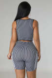 Casual Printed Tank Tops And Shorts Sport Suit MDF-5356
