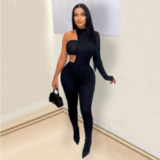 Sexy Wrap Tops And Skinny Irregular Jumpsuit 2 Piece Set GWDS-230331