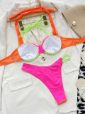Sexy Halter Steel Prop Bikinis Two Piece Set CSYZ-C699WY