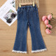 Kids Girls Flower border Flare Jeans YKTZ-811