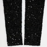 Sexy Sequin Deep V Slim Long Sleeve Jumpsuits CYA-900266