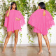Cloak Pleated Solid Dress XHSY-19552