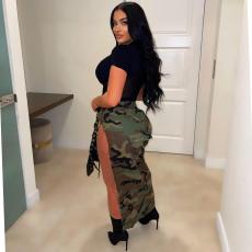Fashion Camouflage Split Skirt GWDS-230326