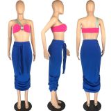Sexy Wrap Chest High Waist Long Skirt 2 Piece Sets LM-8305