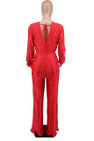 Fashion Casual Solid Long Sleeve Jumpsuits XHXF-8660