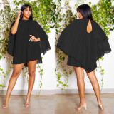 Cloak Pleated Solid Dress XHSY-19552