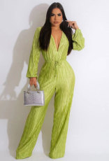 Fashion Casual Solid Long Sleeve Jumpsuits XHXF-8660