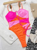 Contrast Sexy One-piece Swimsuit CSYZ-C827W