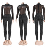 Sexy Hot Diamond Mesh Jumpsuit NY-2643