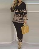 Plus Size Printed Fashion 2 Piece Pants Set GSRX-9003