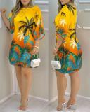 Plus Size Fashion Casual Print Dress GSRX-9012