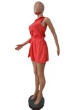 Casual Lace-up Sleeveless Rompers MEM-88476