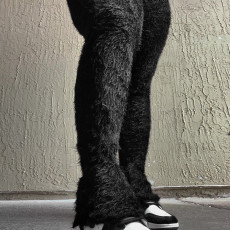 Solid Color Plush Casual Micro Flare Pants CH-23011
