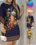 Plus Size Fashion Casual Print Dress GSRX-9012