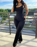 Plus Size Print Solid Color Sling Jumpsuit GSRX-9008