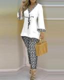 Plus Size Printed Fashion 2 Piece Pants Set GSRX-9003