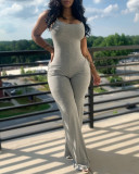 Plus Size Print Solid Color Sling Jumpsuit GSRX-9008