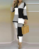 Plus Size Printed Fashion 2 Piece Pants Set GSRX-9003