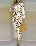 Plus Size Printed Fashion 2 Piece Pants Set GSRX-9003