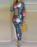 Plus Size Printed Fashion 2 Piece Pants Set GSRX-9003