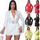 Fashion Casual Blazer Dress (with belt) TK-6276