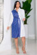 Casual Color Block Stripes Print Long Sleeve Shirt Dress XHXF-945