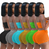 Casual Knitted Tube Top Shorts Two Piece Set TR-1246