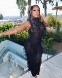 Sleeveless Knitted Tassel Midi Dress TK-6277