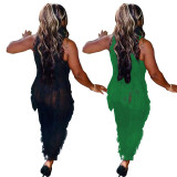 Sleeveless Knitted Tassel Midi Dress TK-6277